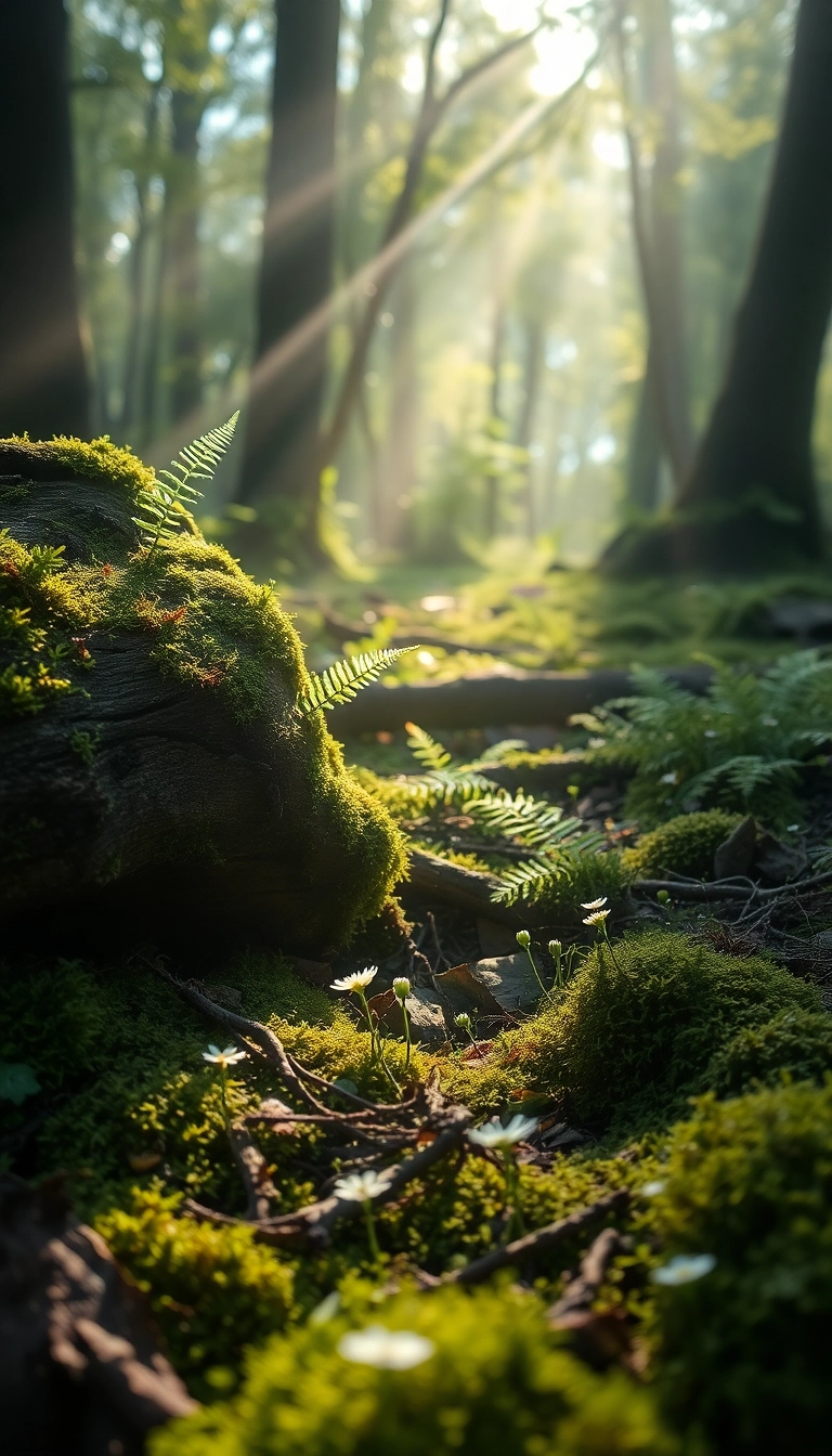 HD iPhone AI Spring Forest Floor Elegant Background Royalty-Free Stock Photo